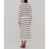 image:imagechouyatou Womens Striped Knit Skirt 2 Piece Outfits Button Down Cardigan and Package Hip Long Skirt Matching SetsBeige White