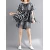 image:imagechouyatou Womens 2 Piece Outfits Gingham Cotton Short Sleeve Tank Top and Summer Elastic Waist Shorts SetBlack