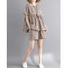 image:imagechouyatou Womens 2 Piece Outfits Gingham Cotton Short Sleeve Tank Top and Summer Elastic Waist Shorts SetCoffee