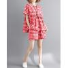 image:imagechouyatou Womens 2 Piece Outfits Gingham Cotton Short Sleeve Tank Top and Summer Elastic Waist Shorts SetRed