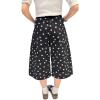 image:imagechouyatou Womens Polka Dot High Waisted Jean Shorts Wide Leg Cargo Five Points Bermuda Denim Shorts with PocketsBlack