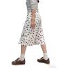 image:imagechouyatou Womens Polka Dot High Waisted Jean Shorts Wide Leg Cargo Five Points Bermuda Denim Shorts with PocketsWhite