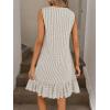 image:imagechouyatou Womens Summer Boho Plaid Ruffle Hem Dress Casual Gingham Tank Midi Long Dress Beach Party SundressKhaki