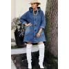 image:imageCHOUYATOU Women Spring Hooded Jean Jacket Loose Casual Boyfriend Button Down Midi Long Denim Jacket CoatBlue