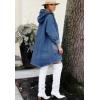 image:imageCHOUYATOU Women Spring Hooded Jean Jacket Loose Casual Boyfriend Button Down Midi Long Denim Jacket CoatBlue