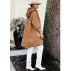 image:imageCHOUYATOU Women Spring Hooded Jean Jacket Loose Casual Boyfriend Button Down Midi Long Denim Jacket CoatBrown
