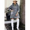 image:imageCHOUYATOU Women Spring Hooded Jean Jacket Loose Casual Boyfriend Button Down Midi Long Denim Jacket CoatGrey