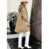 image:imageCHOUYATOU Women Spring Hooded Jean Jacket Loose Casual Boyfriend Button Down Midi Long Denim Jacket CoatKhaki