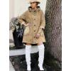 image:imageCHOUYATOU Women Spring Hooded Jean Jacket Loose Casual Boyfriend Button Down Midi Long Denim Jacket CoatKhaki