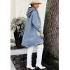 image:imageCHOUYATOU Women Spring Hooded Jean Jacket Loose Casual Boyfriend Button Down Midi Long Denim Jacket CoatLight Blue