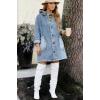 image:imageCHOUYATOU Women Spring Hooded Jean Jacket Loose Casual Boyfriend Button Down Midi Long Denim Jacket CoatLight Blue
