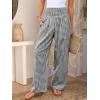 image:imageCHOUYATOU Womens Retro Plaid Wide Leg Pants Gingham Smocked High Waisted Dressy Palazzo Pants Trousers with PocketsBlack
