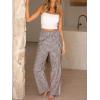 image:imageCHOUYATOU Womens Retro Plaid Wide Leg Pants Gingham Smocked High Waisted Dressy Palazzo Pants Trousers with PocketsBrown