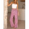 image:imageCHOUYATOU Womens Retro Plaid Wide Leg Pants Gingham Smocked High Waisted Dressy Palazzo Pants Trousers with PocketsRed