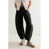 image:imagechouyatou Women Baggy Polka Dot Barrel Jeans Y2K Floral Print Wide Leg Jeans Boyfriend Denim Ankle PantsBlack