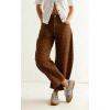 image:imagechouyatou Women Baggy Polka Dot Barrel Jeans Y2K Floral Print Wide Leg Jeans Boyfriend Denim Ankle PantsBrown
