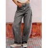 image:imagechouyatou Women Baggy Wide Leg Barrel Jeans Y2K Boyfriend Mid Rise Polka Dot Printed Denim Palazzo PantsGrey