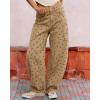 image:imagechouyatou Women Baggy Wide Leg Barrel Jeans Y2K Boyfriend Mid Rise Polka Dot Printed Denim Palazzo PantsPolka Dot Khaki