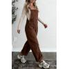 image:imagechouyatou Women Y2K Polka Dot Denim Bib Overalls Wide Leg Boyfriend Baggy Barrel Jeans Overalls JumpsuitsBrown