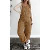 image:imagechouyatou Women Y2K Polka Dot Denim Bib Overalls Wide Leg Boyfriend Baggy Barrel Jeans Overalls JumpsuitsKhaki