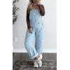 image:imagechouyatou Women Y2K Polka Dot Denim Bib Overalls Wide Leg Boyfriend Baggy Barrel Jeans Overalls JumpsuitsLight Blue