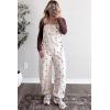image:imagechouyatou Women Y2K Polka Dot Denim Bib Overalls Wide Leg Boyfriend Baggy Barrel Jeans Overalls JumpsuitsWhite Blue