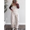 image:imagechouyatou Women Y2K Polka Dot Denim Bib Overalls Wide Leg Boyfriend Baggy Barrel Jeans Overalls JumpsuitsWhite Blue