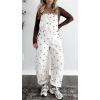 image:imagechouyatou Women Y2K Polka Dot Denim Bib Overalls Wide Leg Boyfriend Baggy Barrel Jeans Overalls JumpsuitsWhite Brown