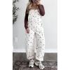 image:imagechouyatou Women Y2K Polka Dot Denim Bib Overalls Wide Leg Boyfriend Baggy Barrel Jeans Overalls JumpsuitsWhite Brown