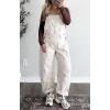 image:imagechouyatou Women Y2K Polka Dot Denim Bib Overalls Wide Leg Boyfriend Baggy Barrel Jeans Overalls JumpsuitsWhite Pink