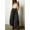 image:imagechouyatou Womens Baggy Wide Leg Jeans Polka Dot Printed Denim Palazzo Pants Crop Y2K Boyfriend JeansBlack