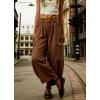 image:imagechouyatou Womens Baggy Wide Leg Jeans Polka Dot Printed Denim Palazzo Pants Crop Y2K Boyfriend JeansBrown