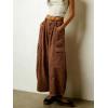 image:imagechouyatou Womens Baggy Wide Leg Jeans Polka Dot Printed Denim Palazzo Pants Crop Y2K Boyfriend JeansBrown