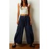 image:imagechouyatou Womens Baggy Wide Leg Jeans Polka Dot Printed Denim Palazzo Pants Crop Y2K Boyfriend JeansDark Blue
