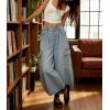 image:imagechouyatou Womens Baggy Wide Leg Jeans Polka Dot Printed Denim Palazzo Pants Crop Y2K Boyfriend JeansLight Blue