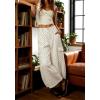 image:imagechouyatou Womens Baggy Wide Leg Jeans Polka Dot Printed Denim Palazzo Pants Crop Y2K Boyfriend JeansWhite