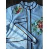image:imagechouyatou Womens Boho Floral Button Down Belted Shirt Mini Dress Short Sleeve Cotton Tunic Beach Dress with PocketsBlue