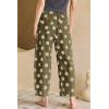 image:imagechouyatou Womens Boho Polka Dot Floral Wide Leg Jeans Y2k Baggy Barrel Jeans High Waisted Denim Palazzo PantsArmy Green