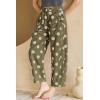 image:imagechouyatou Womens Boho Polka Dot Floral Wide Leg Jeans Y2k Baggy Barrel Jeans High Waisted Denim Palazzo PantsArmy Green