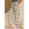 image:imagechouyatou Womens Boho Polka Dot Floral Wide Leg Jeans Y2k Baggy Barrel Jeans High Waisted Denim Palazzo PantsBeige