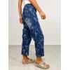 image:imagechouyatou Womens Bow Print Mid Rise Barrel Jeans Wide Leg Baggy Loose Y2k Boyfriend Denim Pants JeansDark Blue