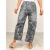 image:imagechouyatou Womens Bow Print Mid Rise Barrel Jeans Wide Leg Baggy Loose Y2k Boyfriend Denim Pants JeansGrey