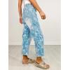 image:imagechouyatou Womens Bow Print Mid Rise Barrel Jeans Wide Leg Baggy Loose Y2k Boyfriend Denim Pants JeansLight Blue
