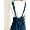 image:imagechouyatou Womens Boyfriend Baggy Corduroy Overalls Adjustable Strap Wide Leg Jumpsuit Pants with PocketsBlue
