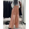 image:imagechouyatou Womens Distressed Baggy Denim Bib Overalls Adjustable Strap Loose Fit Jeans Overall Pants Wide Leg JumpsuitBrown