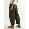 image:imagechouyatou Womens Distressed Barrel Jeans Y2K Camouflage Print Wide Leg Jeans High Waisted Denim Ankle PantsCamouflage