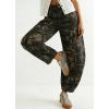 image:imagechouyatou Womens Distressed Barrel Jeans Y2K Camouflage Print Wide Leg Jeans High Waisted Denim Ankle PantsCamouflage