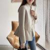 image:imagechouyatou Womens Elegant Fall Winter Wool Trench Coat Stand Collar Button Down Blazer Jacket Crop CoatBeige