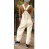 image:imagechouyatou Womens Fuzzy Fleece Overall Adjustable Strap Warm Winter Bib Overalls Casual JumpsuitsBeige