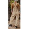 image:imagechouyatou Womens Fuzzy Fleece Overall Adjustable Strap Warm Winter Bib Overalls Casual JumpsuitsKhaki